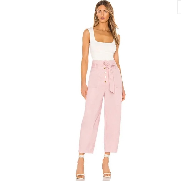 Tularosa Pants - NWT‎ Tularosa Barrett High Waist Denim Button Fly Front Pant Blush Pink Size XS